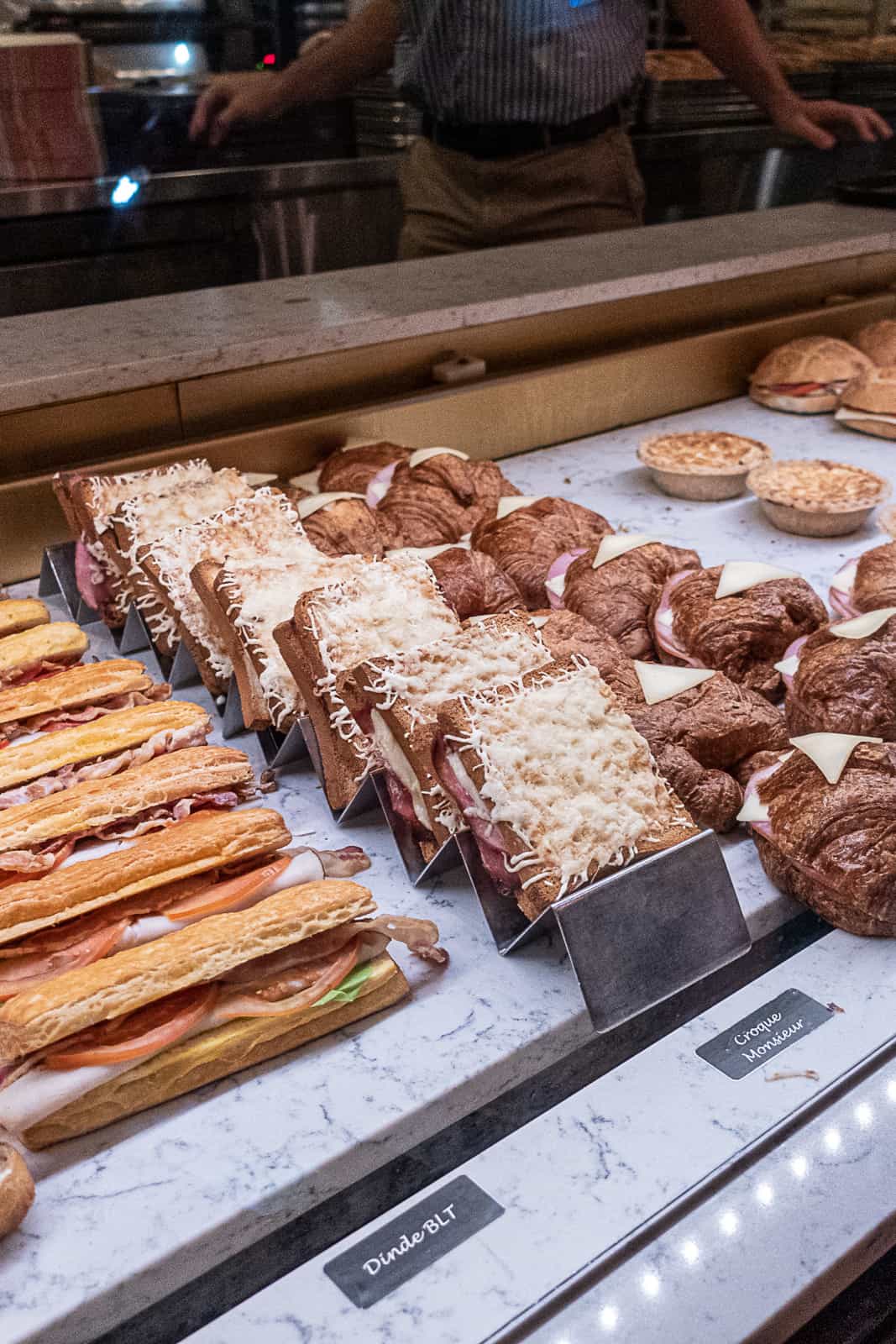 Croque monsieur sandwiches and baguettes at Les Halles Epcot Restaurant