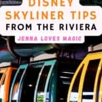 Disney Skyliner Transportation location from Riviera To Art Of Animation Resort with text overlay and Jenna Loves Magic logo