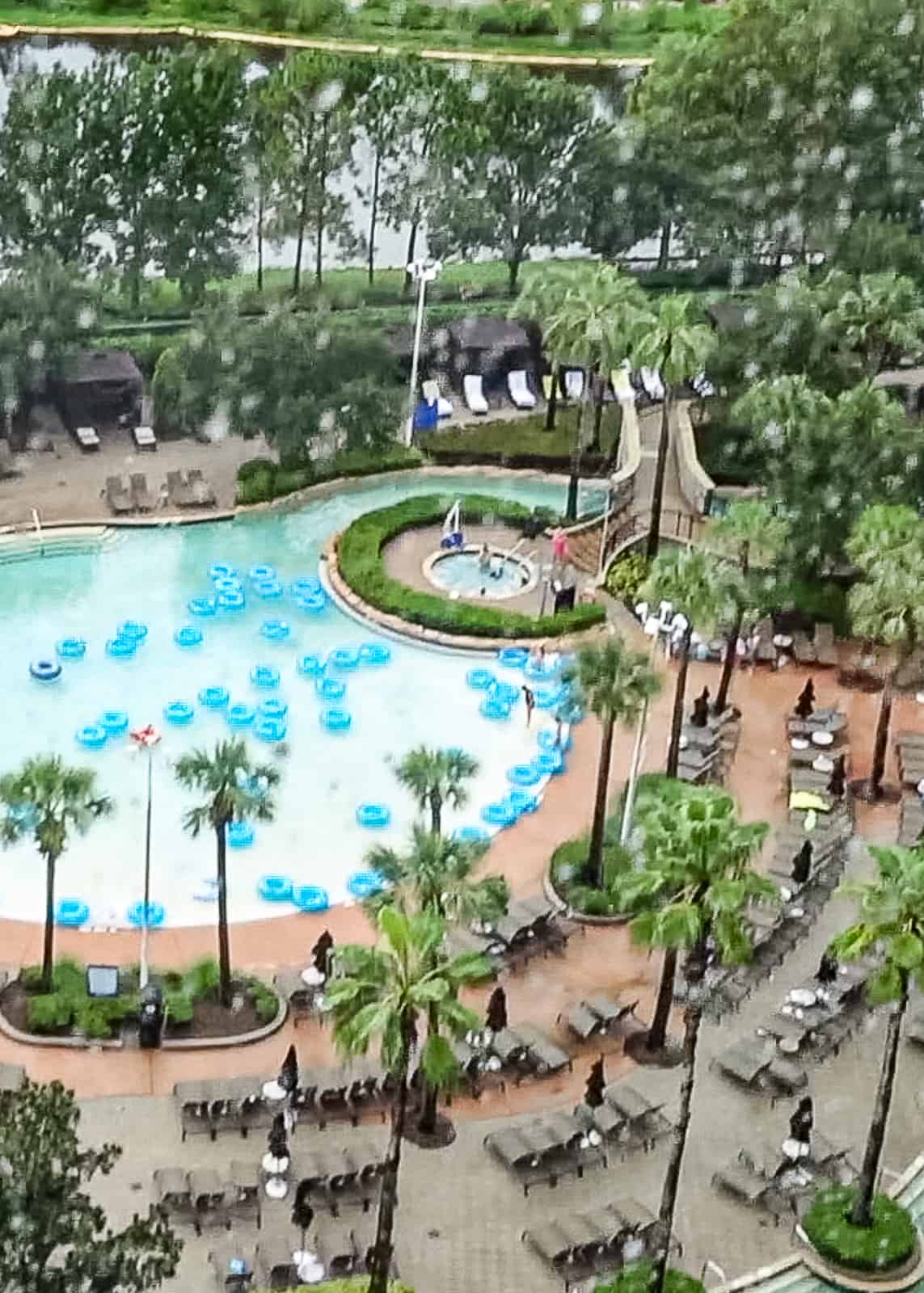 Lazy river pool at Signia Bonnet Creek Hilton resort offsite Disney World