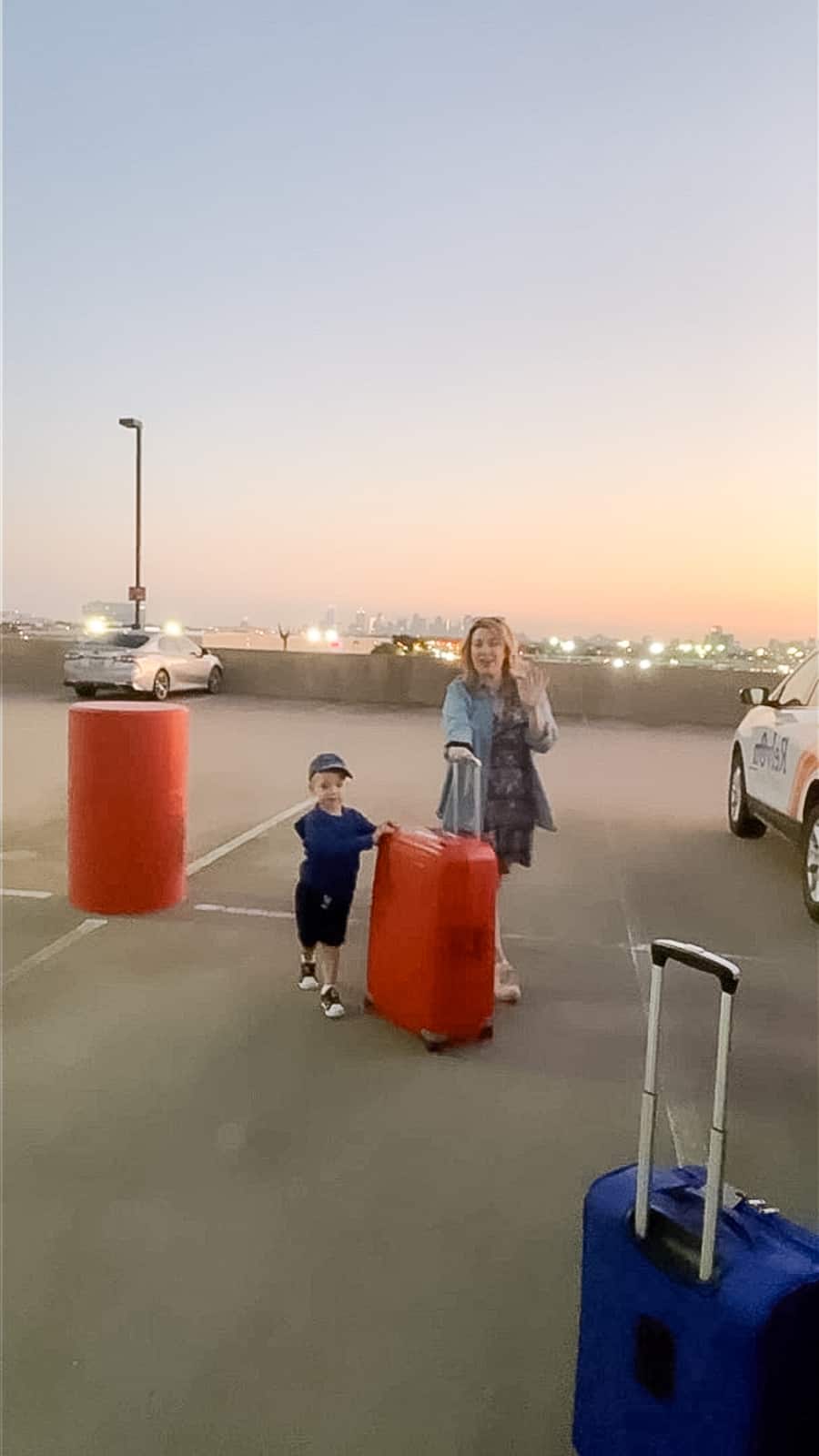 Traveling to Disney World with luggage at the airport