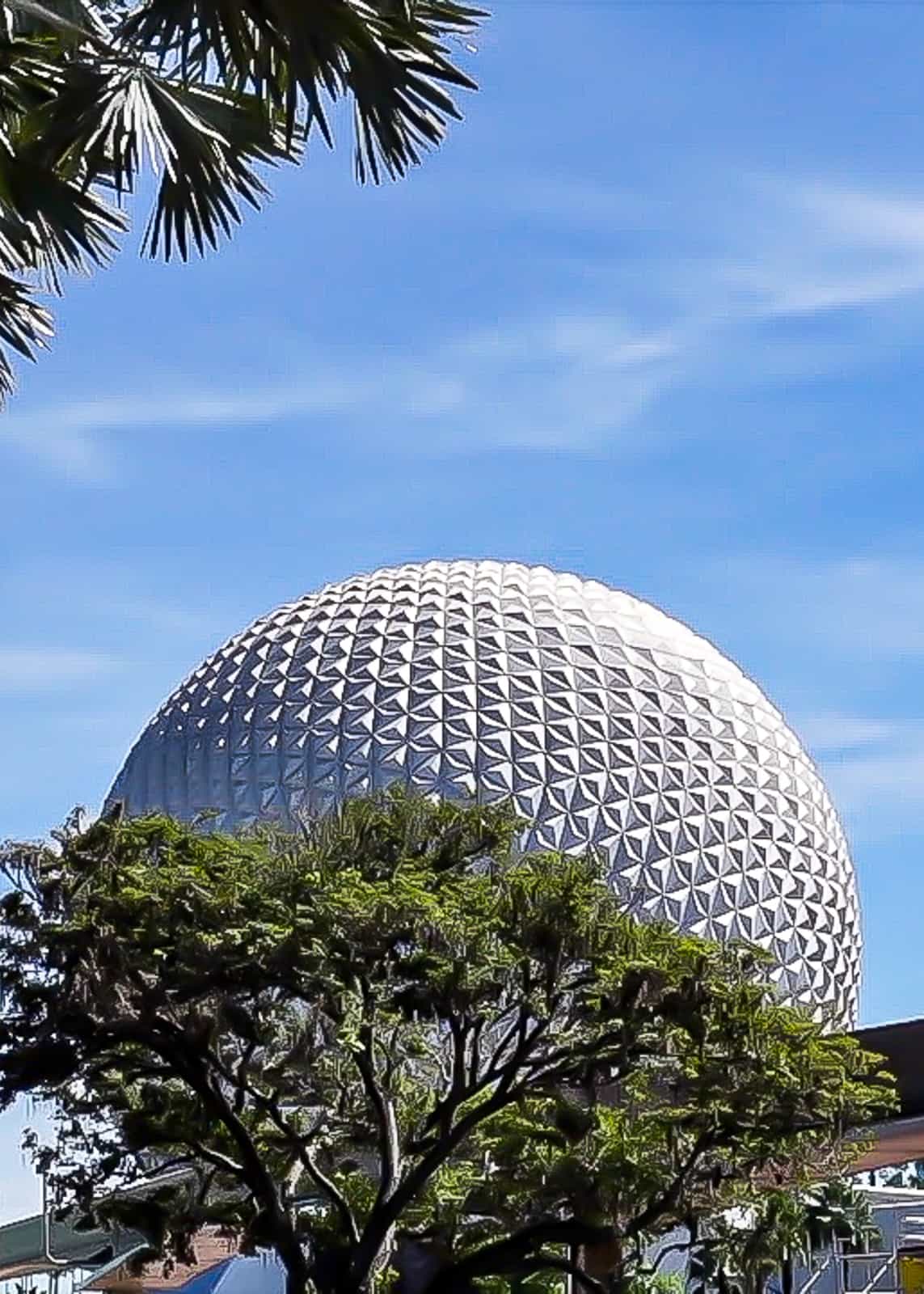 Disney World Epcot Ball with sky
