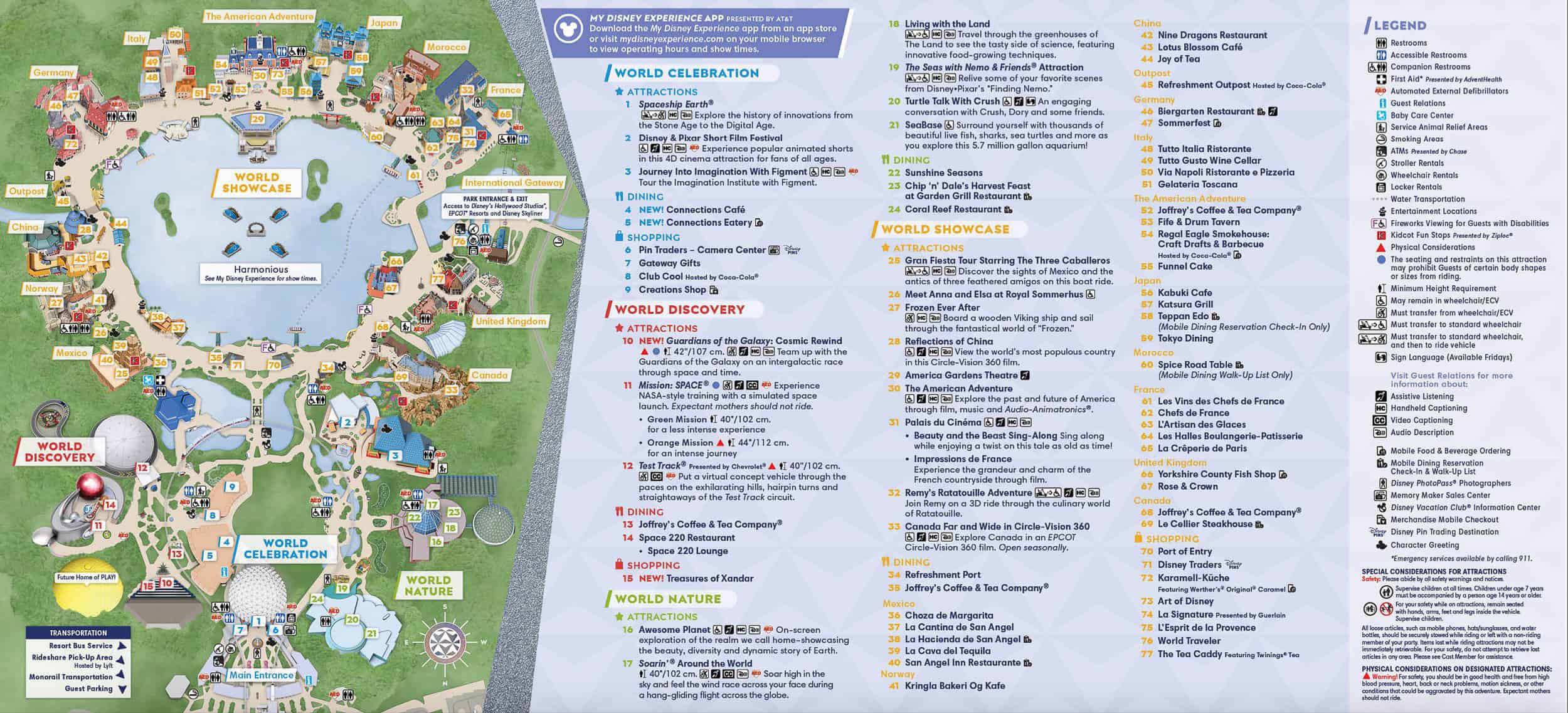 Epcot Map Walt Disney World