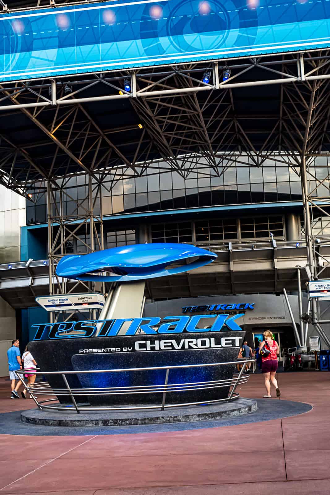 Outside Chevrolet Test Track Epcot speed ride at Disney World