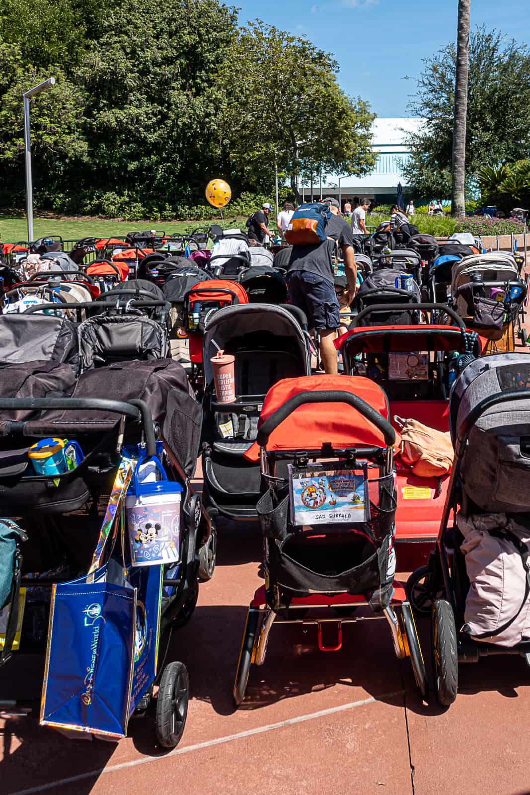 Parking Strollers in Epcot Walt Disney World Park
