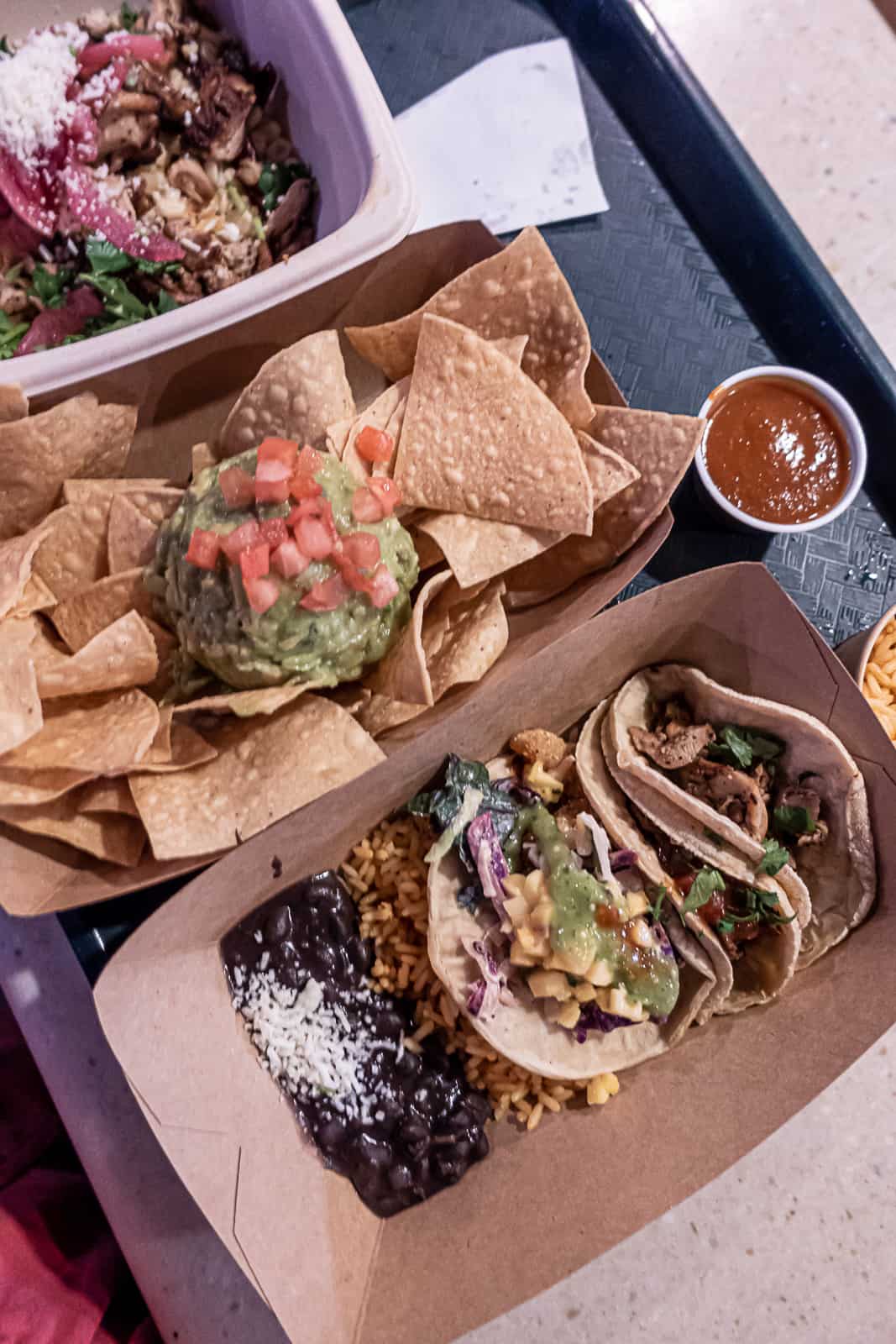 Tray of Quick Service Disney World Food at Mexico Pavilion