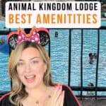 Animal Kingdom Lodge Amenities image of pool for guests with text overlay and Jenna Loves Magic logo