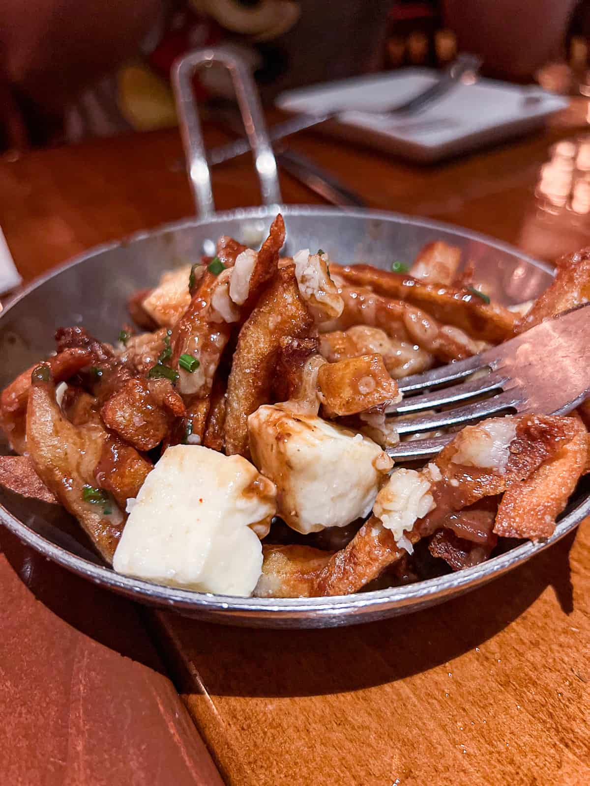 Cheese Curd and Fries Poutine at Le Cellier Restaurant in Canada Pavilion at Disney World Epcot Park