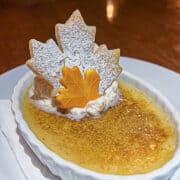 Dessert Menu Item Maple Creme Brulee Le Cellier Restaurant in Canada Pavilion at Disney World Epcot Park