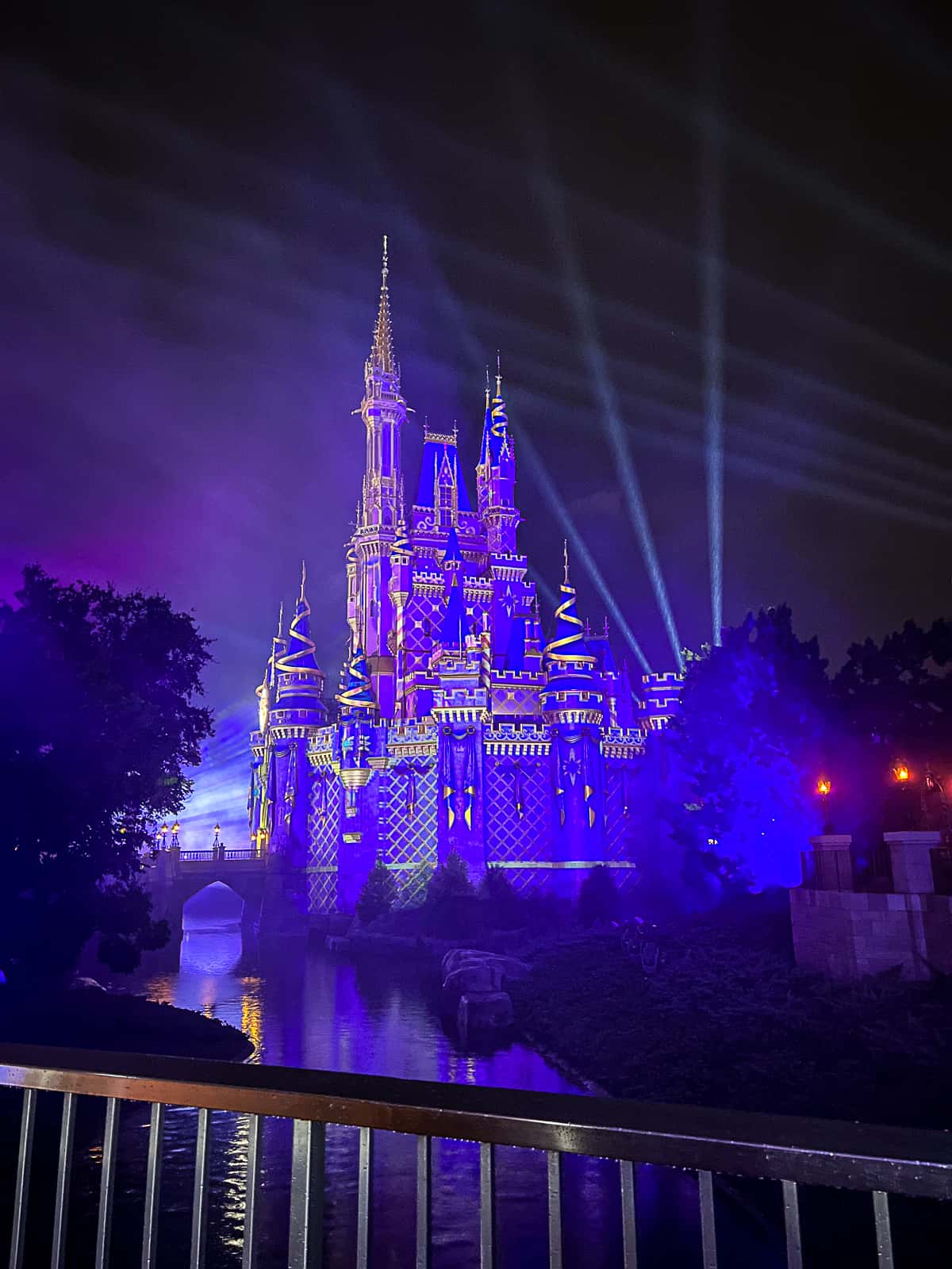Disney World Magic Kingdom at night during time of year of Mickeys Not-So-Scary Halloween Party