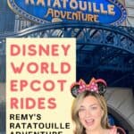 Disney World Remys Ratatouille Adventure Ride Details with text overlay and Jenna Loves Magic logo