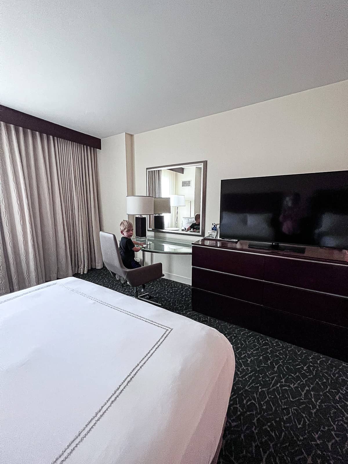 Hotel Room desk view at Destination Parkway Hilton Orlando 