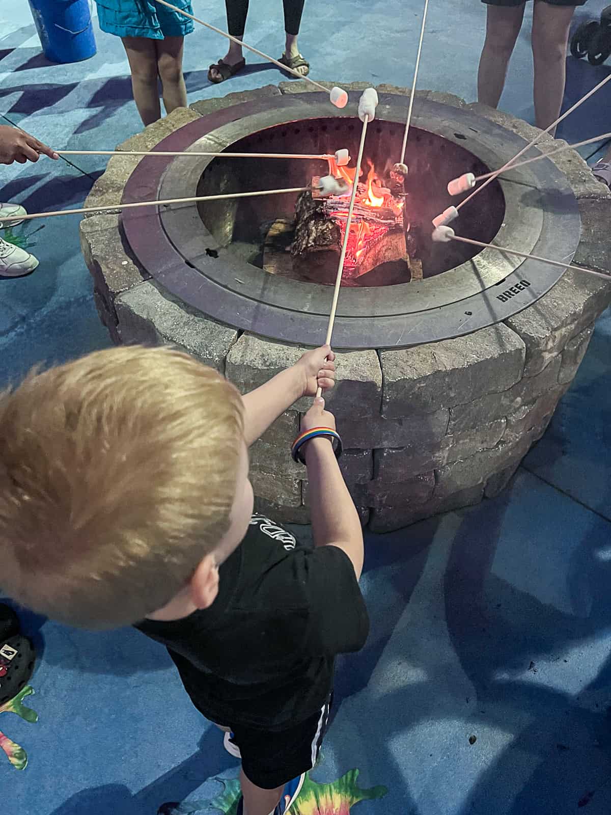 Roasting Smores at Pop Century Resort at night activity To Do at Walt Disney World without park tickets