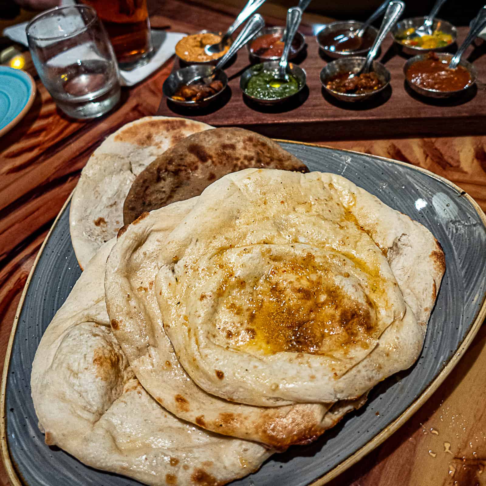 Sanaa Bread Service menu item with Naan And Chutney Sauce Dips at Animal Kingdom Lodge Disney World