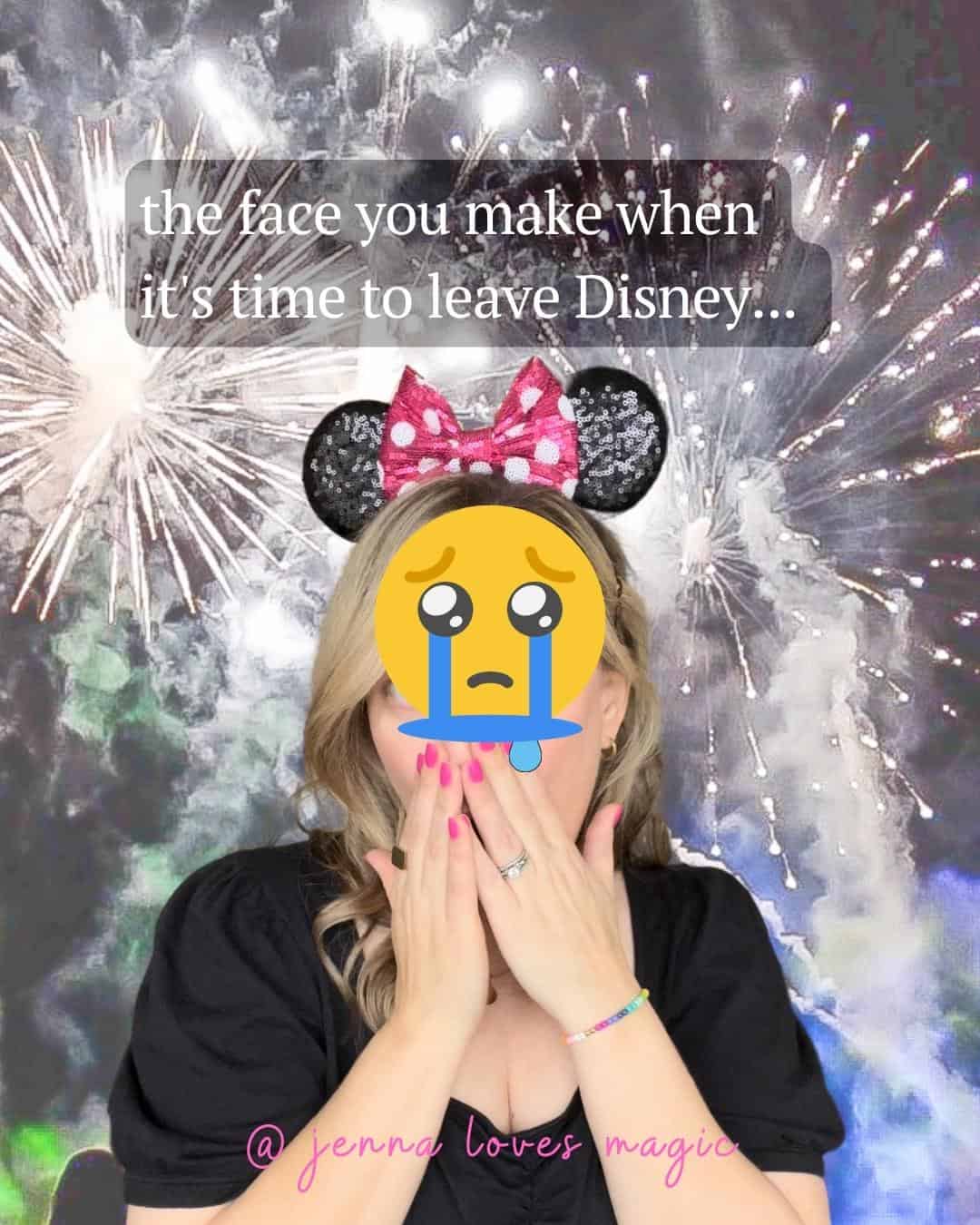 The face you make when it's time to leave Disney World