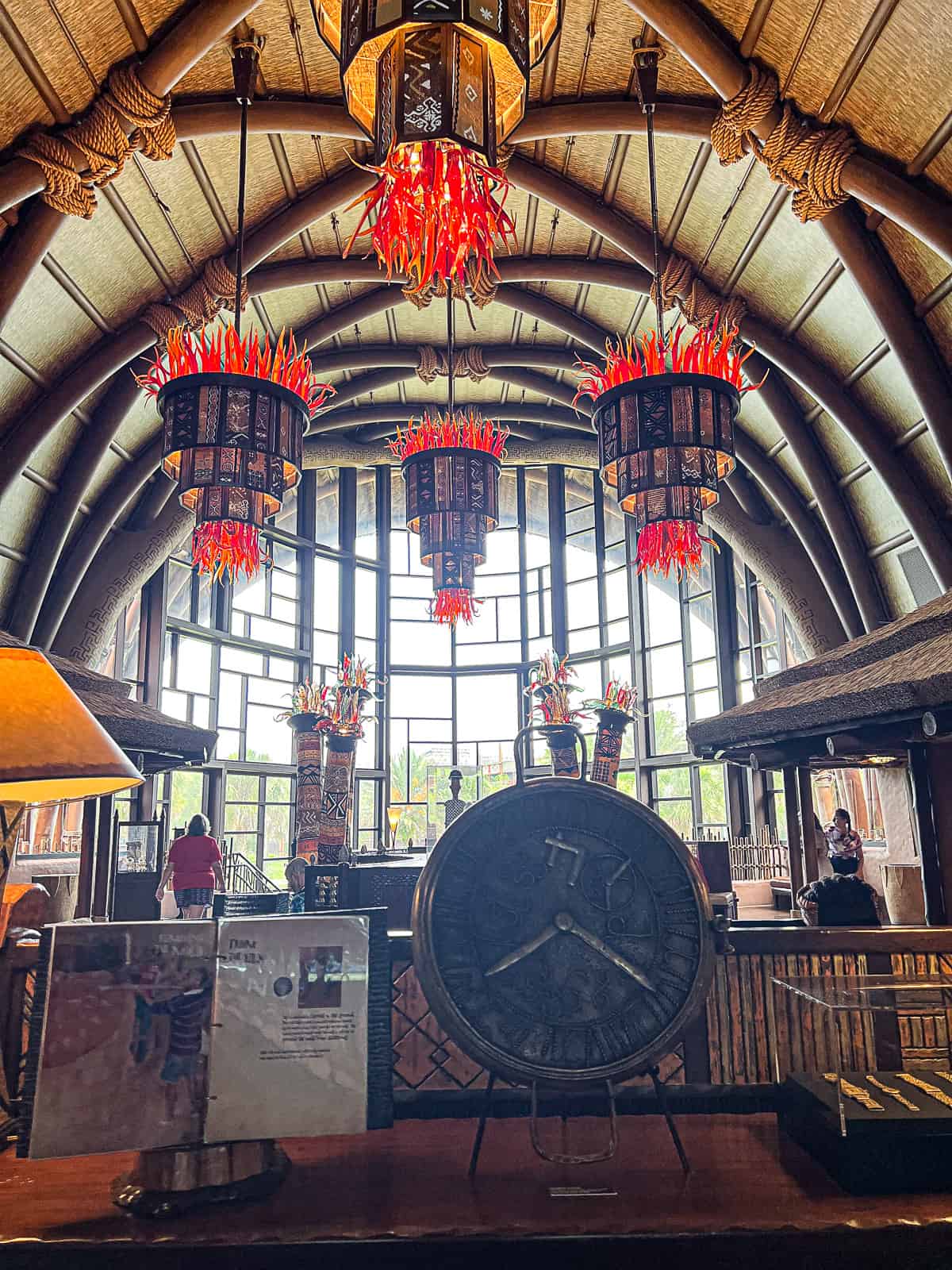 View inside lobby at Animal Kingdom Lodge Disney World