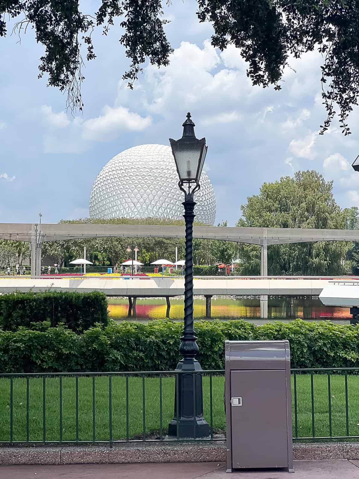 View of Spaceship Earth Epcot Ball at Disney World