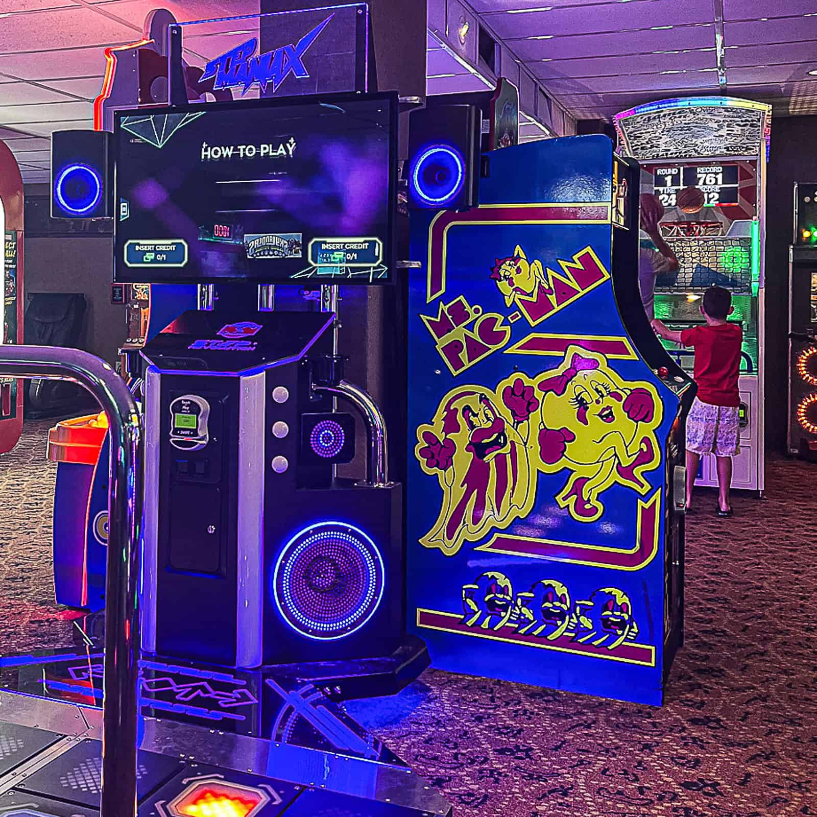 View of Walt Disney World arcade games at Pumbaa's Fun and Games Arcade at Animal Kingdom Lodge Resort