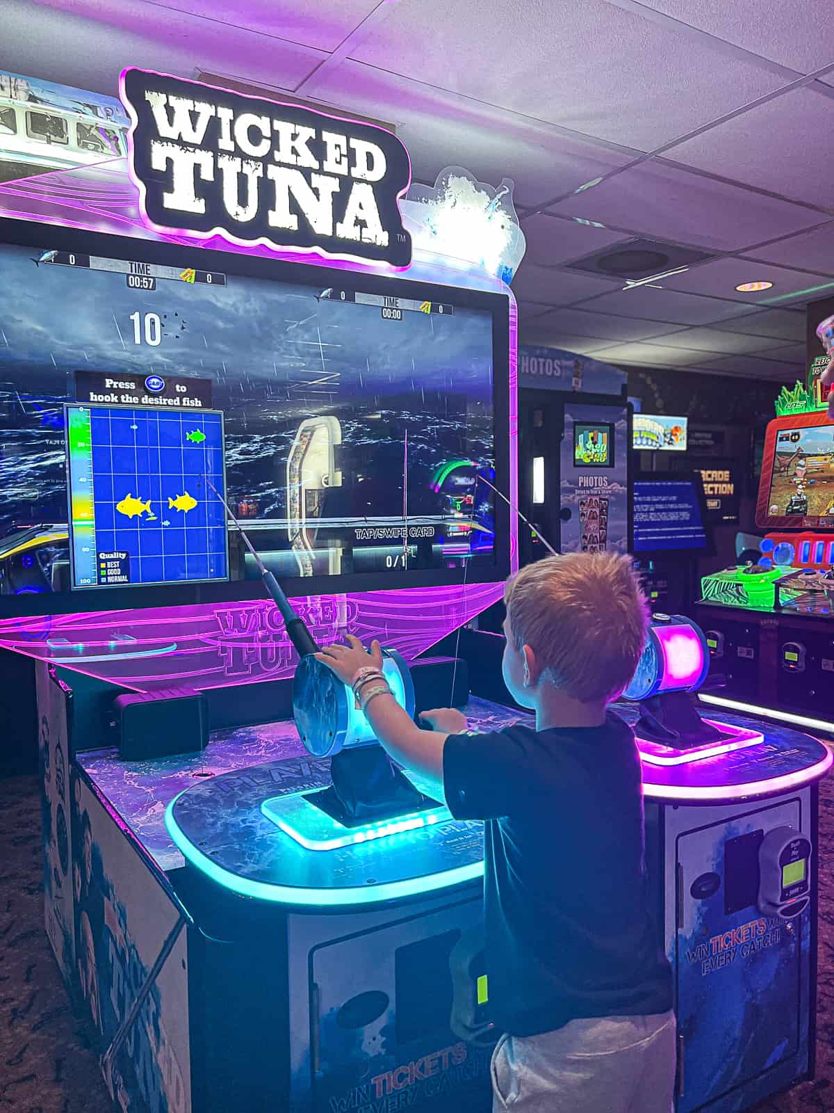 Wicked Tuna Fishing Video Game at Pumbaa's Arcade at Animal Kingdom Lodge Resort Jambo House in Walt Disney World
