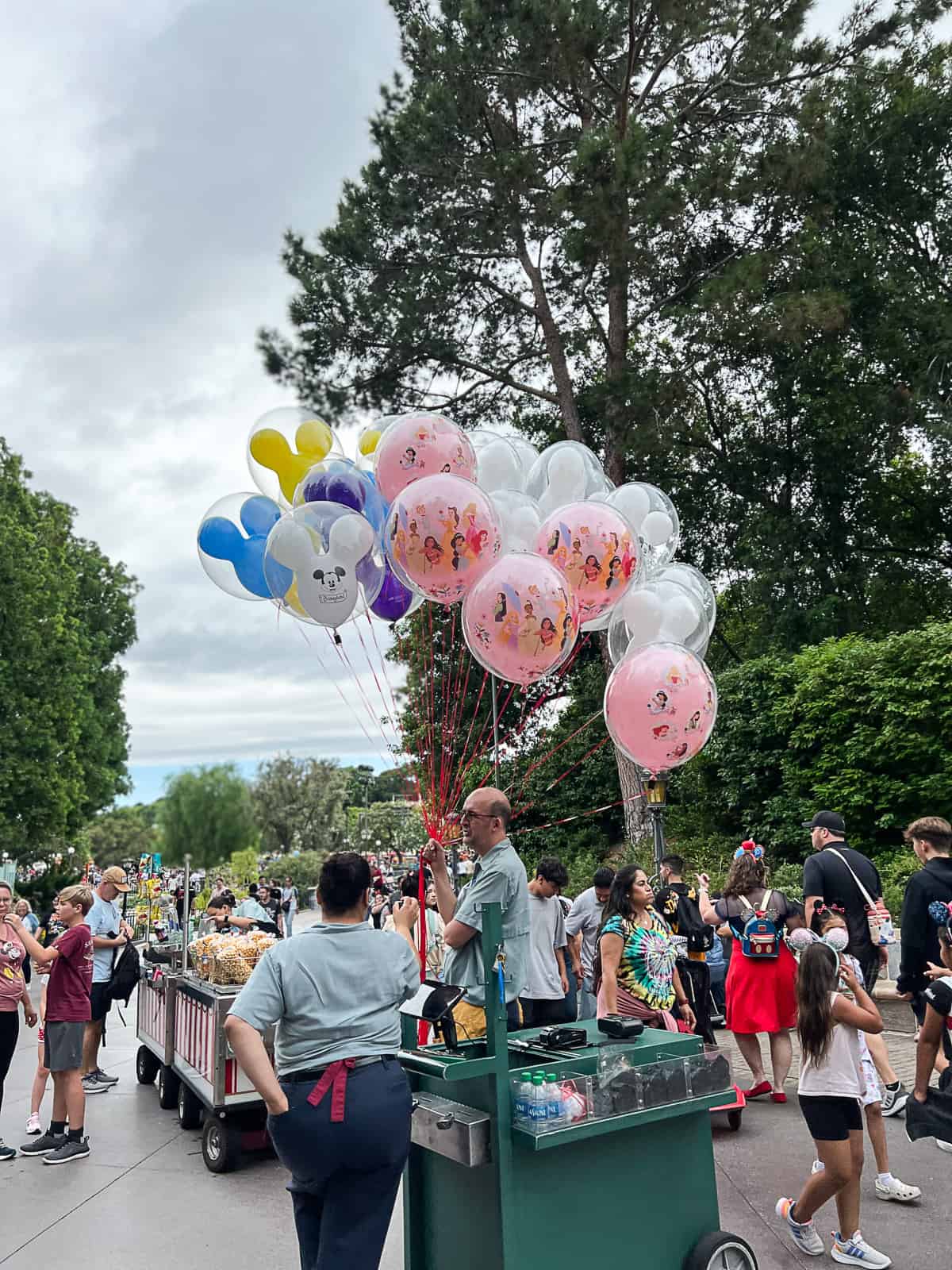 Disney character balloons at Disneyland Park
