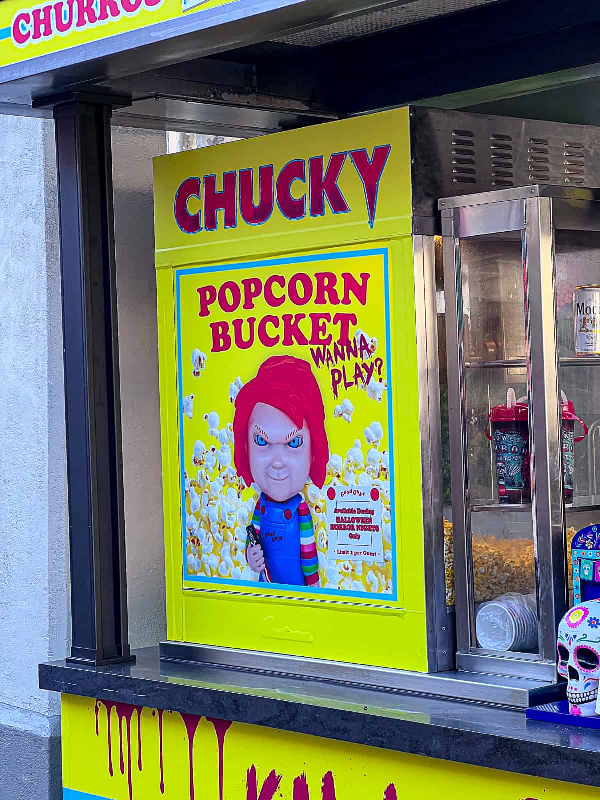 Stand where to buy Chucky Popcorn Bucket Holder from Universal Studios Halloween Horror Nights