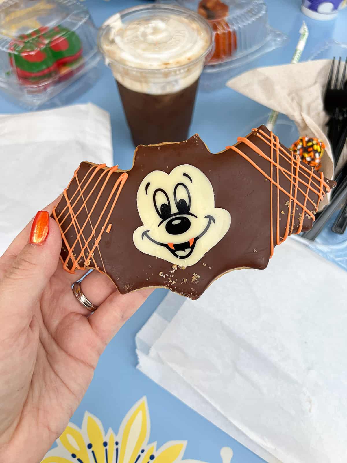 shortbread Bat Cookie during Halloween season at Disneyland